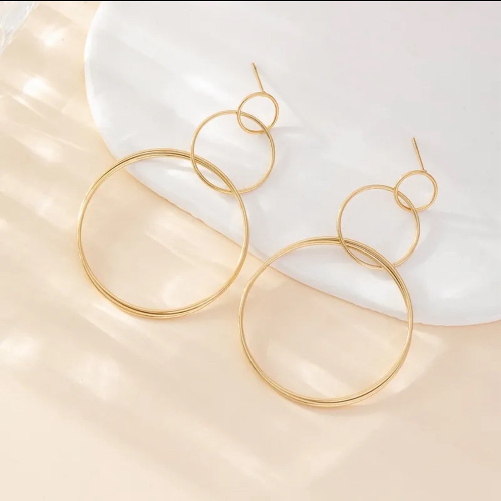 Gold plated stainless steel earrings
